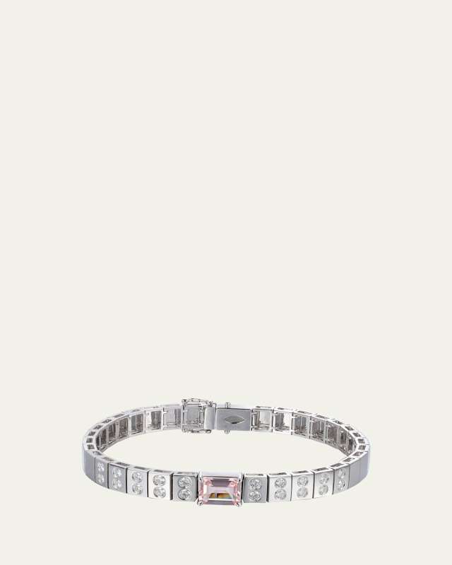 LEGGO ID 14K Gold Morganite and Diamond Tennis Bracelet